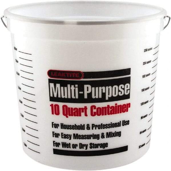 SEYMOUR-MIDWEST - 10 Qt, Plastic Round White Bucket & Pail Kit - Handle Included - Exact Tool & Supply