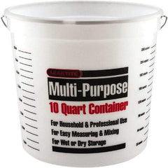 SEYMOUR-MIDWEST - 10 Qt, Plastic Round White Bucket & Pail Kit - Handle Included - Exact Tool & Supply