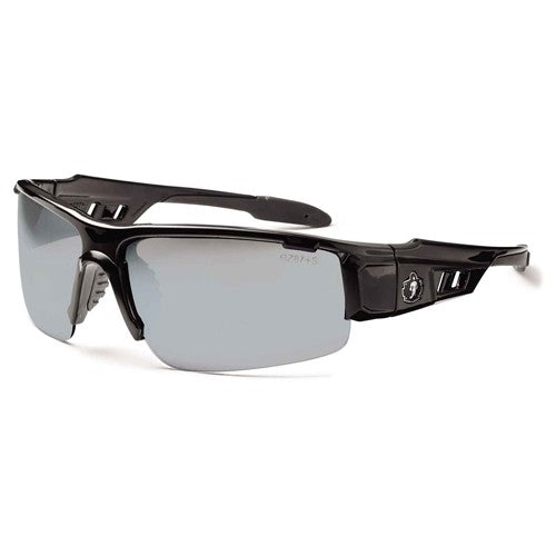 DAGR Silver Mirror Lens Black Safety Glasses - Exact Tool & Supply