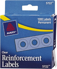 AVERY - 3" x 1/4" Clear Hole Reinforcements - Exact Tool & Supply