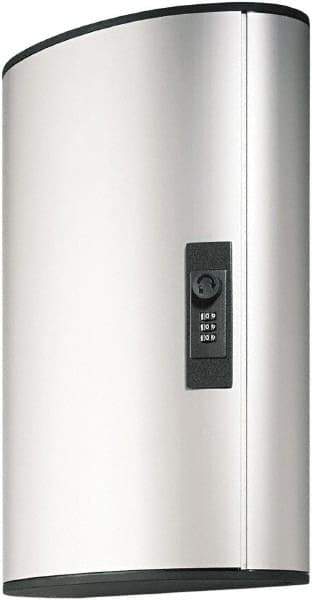 DURABLE - 36 Keys, Silver Key Storage Cabinet - 11-3/4" Wide x 4-5/8" Deep x 11" High - Exact Tool & Supply