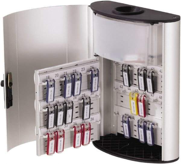 DURABLE - 54 Keys, Silver Key Box - 11-3/4" Wide x 4-5/8" Deep x 15-1/2" High - Exact Tool & Supply