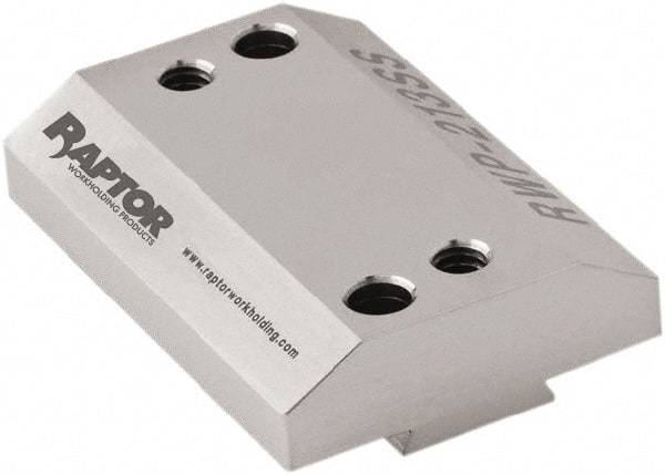 Raptor Workholding - 3/4" Jaw Width, 1/2" High x 2-1/2" Long x 1.736" Wide Riser - For Use with 4 & 5 Axis Workholding Systems - Exact Tool & Supply