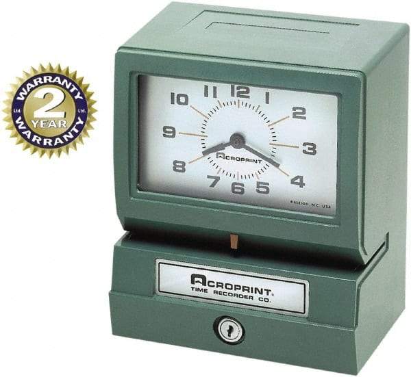 Acroprint Time Recorder - Time Clocks & Time Recorders Punch Style: Manual Power Source: AC Adapter - Exact Tool & Supply