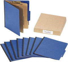 ACCO - 11 x 8 1/2", Letter Size, Dark Blue, File Folders with Top Tab - Right of Center Tab Cut Location - Exact Tool & Supply