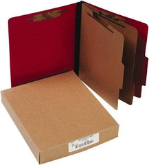 ACCO - 11 x 8 1/2", Letter Size, Executive Red, File Folders with Top Tab - Right of Center Tab Cut Location - Exact Tool & Supply