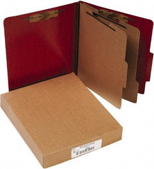 ACCO - 11 x 8 1/2", Letter Size, Red, File Folders with Top Tab - Right of Center Tab Cut Location - Exact Tool & Supply