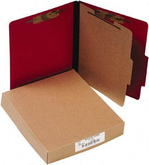 ACCO - 11 x 8 1/2", Letter Size, Executive Red, File Folders with Top Tab - Right of Center Tab Cut Location - Exact Tool & Supply