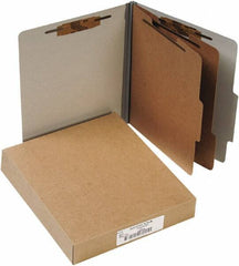 ACCO - 11 x 8 1/2", Letter Size, Gray, File Folders with Top Tab - Right of Center Tab Cut Location - Exact Tool & Supply