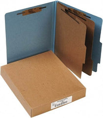 ACCO - 11 x 8 1/2", Letter Size, Sky Blue, File Folders with Top Tab - Right of Center Tab Cut Location - Exact Tool & Supply