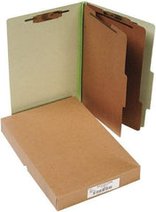 ACCO - 14 x 8 1/2", Legal, Leaf Green, File Folders with Top Tab - Right of Center Tab Cut Location - Exact Tool & Supply