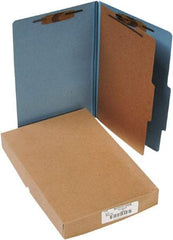 ACCO - 14 x 8 1/2", Legal, Sky Blue, File Folders with Top Tab - Right of Center Tab Cut Location - Exact Tool & Supply