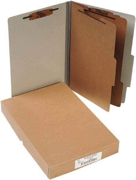 ACCO - 14 x 8 1/2", Legal, Gray, File Folders with Top Tab - Right of Center Tab Cut Location - Exact Tool & Supply