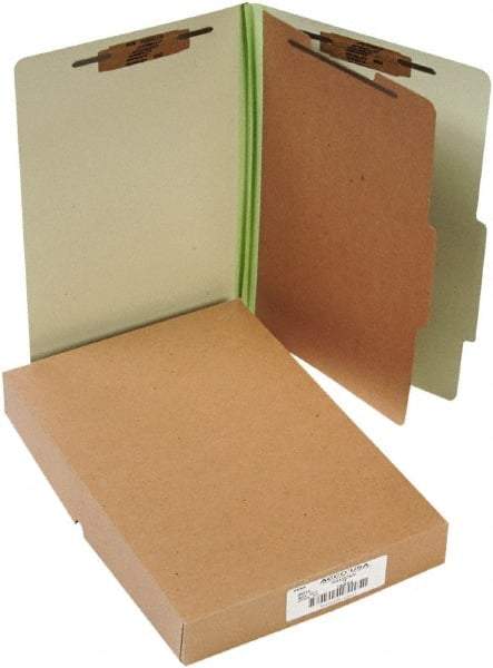 ACCO - 14 x 8 1/2", Legal, Leaf Green, File Folders with Top Tab - Right of Center Tab Cut Location - Exact Tool & Supply