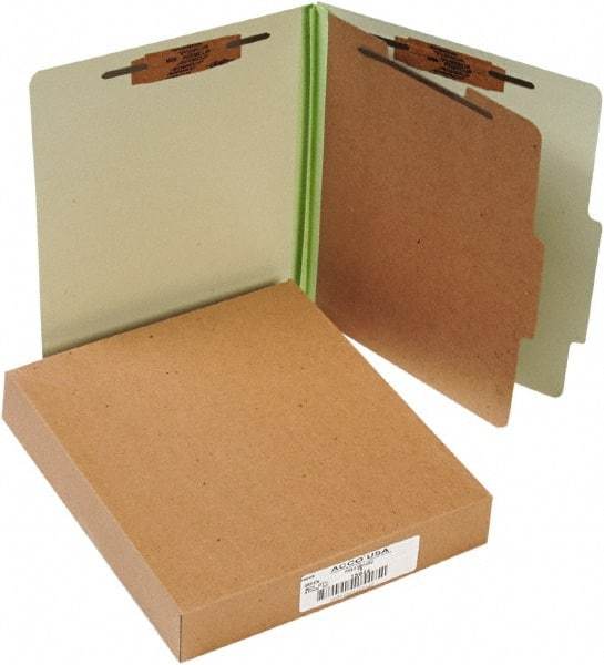 ACCO - 11 x 8 1/2", Letter Size, Leaf Green, File Folders with Top Tab - Right of Center Tab Cut Location - Exact Tool & Supply