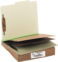ACCO - 11 x 8 1/2", Letter Size, Leaf Green, File Folders with Top Tab - Right of Center Tab Cut Location - Exact Tool & Supply
