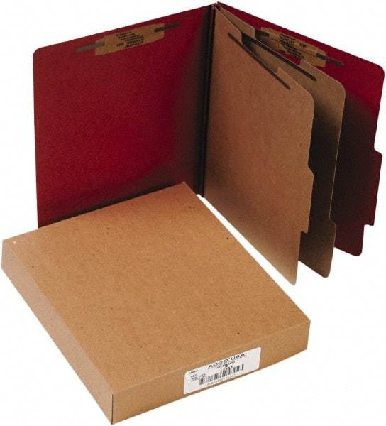 ACCO - 11 x 8 1/2", Letter Size, Earth Red, File Folders with Top Tab - Right of Center Tab Cut Location - Exact Tool & Supply