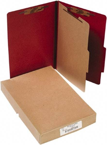 ACCO - 14 x 8 1/2", Legal, Earth Red, File Folders with Top Tab - Right of Center Tab Cut Location - Exact Tool & Supply