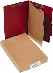 ACCO - 14 x 8 1/2", Legal, Earth Red, File Folders with Top Tab - Right of Center Tab Cut Location - Exact Tool & Supply