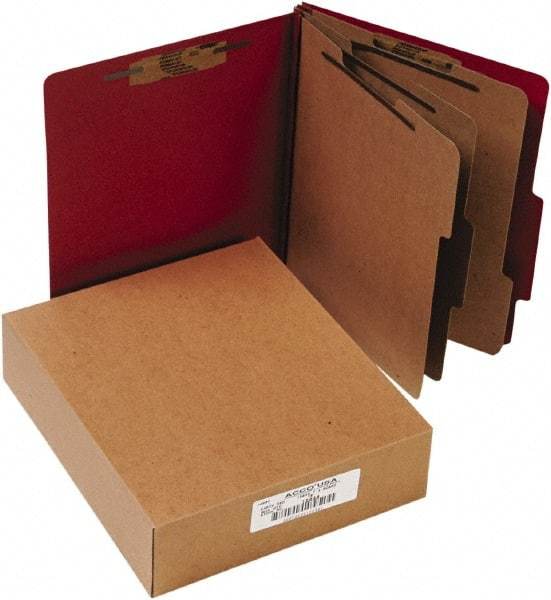 ACCO - 11 x 8 1/2", Letter Size, Earth Red, File Folders with Top Tab - Right of Center Tab Cut Location - Exact Tool & Supply