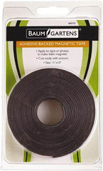 Baum/Gartens - 120" Long x 1/2" Wide x 1/8" Thick Flexible Magnetic Strip - Adhesive Back, Black - Exact Tool & Supply
