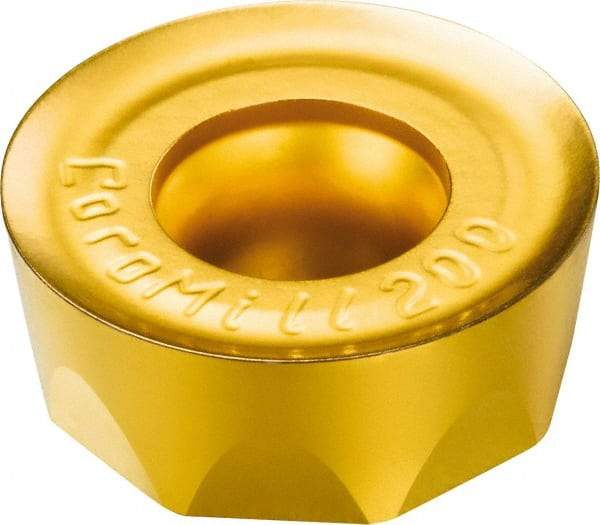 Sandvik Coromant - RCHT10T3M0 ML Grade 2030 Carbide Milling Insert - TiAlN/TiN Finish, 3.97mm Thick, 10mm Inscribed Circle, 5mm Corner Radius - Exact Tool & Supply