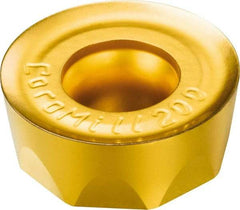 Sandvik Coromant - RCHT10T3M0 ML Grade 2030 Carbide Milling Insert - TiAlN/TiN Finish, 3.97mm Thick, 10mm Inscribed Circle, 5mm Corner Radius - Exact Tool & Supply