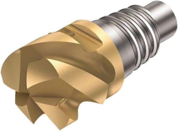 Sandvik Coromant - A316..HM P Grade 1030 Carbide End Milling Tip Insert - TiAlN Finish, 4 Flutes, 9.53mm Cutting Diam, 5.3mm Depth of Cut, 12.4mm Extension, 1/16" Cnr Rad, 50° Helix - Exact Tool & Supply