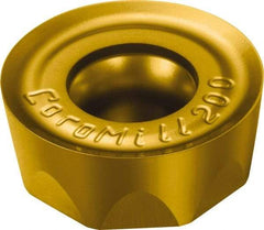 Sandvik Coromant - RCHT1204M0 PL Grade 1025 Carbide Milling Insert - TiCN/TiN Finish, 4.76mm Thick, 12mm Inscribed Circle, 6mm Corner Radius - Exact Tool & Supply