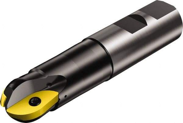 Sandvik Coromant - 25mm Cut Diam, 22.3mm Max Depth of Cut, 25mm Shank Diam, 137mm OAL, Indexable Ball Nose End Mill - 70mm Head Length, Weldon Flat Shank, R216.. B Toolholder, R216-25 04 Insert - Exact Tool & Supply