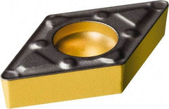 Sandvik Coromant - DCMX32.51 WF Grade 4315 Carbide Turning Insert - TiCN/Al2O3/TiN Finish, 55° Parallelogram, 3/8" Inscr Circle, 5/32" Thick, 1/64" Corner Radius - Exact Tool & Supply