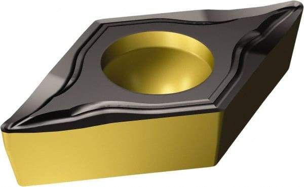 Sandvik Coromant - DCGT32.52 UM Grade 1515 Carbide Turning Insert - TiCN/AI2O3/TiN Finish, 55° Diamond, 3/8" Inscr Circle, 5/32" Thick, 1/32" Corner Radius - Exact Tool & Supply