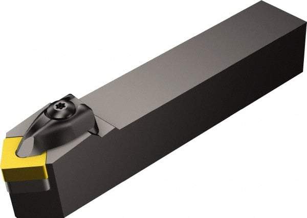 Sandvik Coromant - DSDN, Neutral Cut, 45° Lead Angle, 20mm Shank Height x 20mm Shank Width, Negative Rake Indexable Turning Toolholder - 125mm OAL, SNMG 12 04 08 Insert Compatibility, Series T-Max P - Exact Tool & Supply