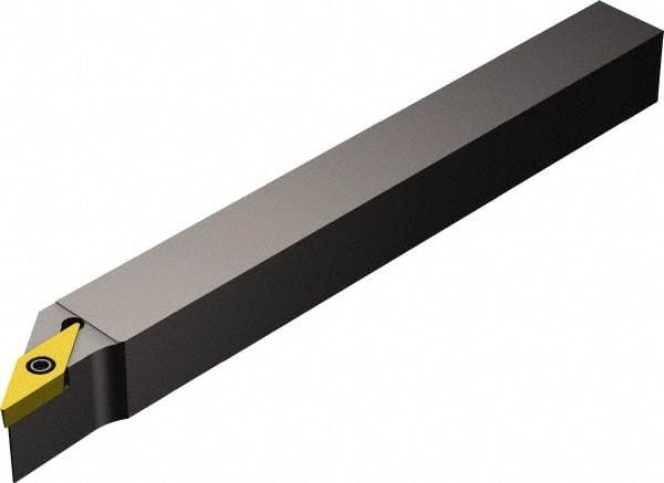 Sandvik Coromant - SVJB, Left Hand Cut, -3° Lead Angle, 10mm Shank Height x 10mm Shank Width, Neutral Rake Indexable Turning Toolholder - 125mm OAL, VBMT 11 02 04 Insert Compatibility, Series CoroTurn 107 - Exact Tool & Supply