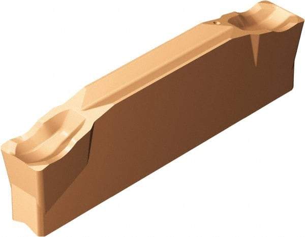 Sandvik Coromant - N123x2G CR 1125 Grade, 0.1181" Cutting Width, Carbide Cutoff Insert - 0° Neutral Lead Angle, 0.0118" Cnr Rad, TiAlN Coated - Exact Tool & Supply