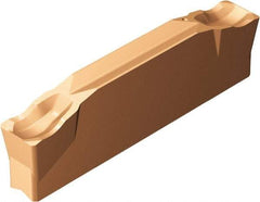 Sandvik Coromant - N123x2G CR 1125 Grade, 0.1181" Cutting Width, Carbide Cutoff Insert - 0° Neutral Lead Angle, 0.0118" Cnr Rad, TiAlN Coated - Exact Tool & Supply