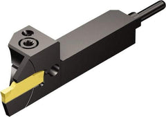 Sandvik Coromant - QS, Internal or External, Right Hand, 0.67" Max Depth of Cut, Indexable Grooving Tool Holder - N123F2-0250-0002-CM Insert Compatibility, 5/8" Shank Height, 5/8" Shank Width, 2.7559" OAL, Through Coolant - Exact Tool & Supply