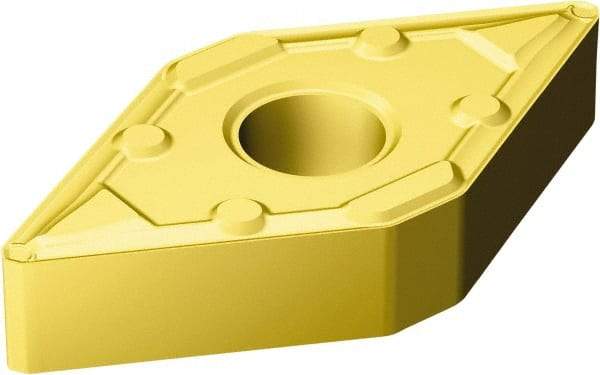 Sandvik Coromant - DNMX432 WF Grade 1525 Cermet Turning Insert - TiCN/TiN Finish, 55° Parallelogram, 1/2" Inscr Circle, 3/16" Thick, 1/32" Corner Radius - Exact Tool & Supply