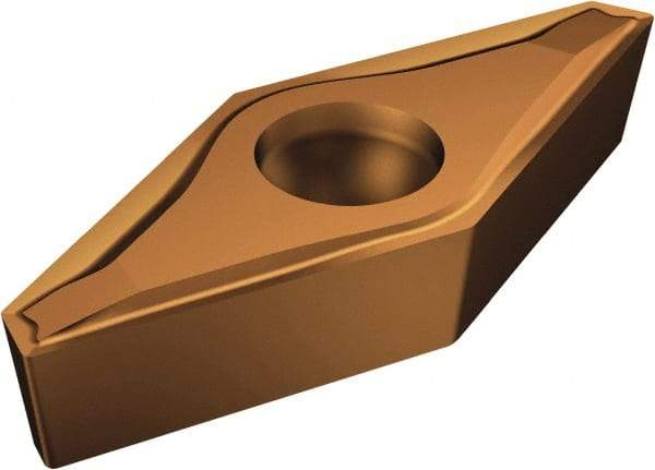 Sandvik Coromant - VCEX2203 F Grade 1125 Carbide Turning Insert - TiAlN/AlCr2O3 Finish, 35° Diamond, 1/4" Inscr Circle, 1/8" Thick, 0.1mm Corner Radius - Exact Tool & Supply