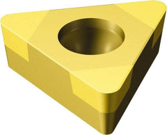 Sandvik Coromant - TCGW221 Grade 7015 Carbide Turning Insert - TiN Finish, 60° Triangle, 1/4" Inscr Circle, 1/8" Thick, 1/64" Corner Radius - Exact Tool & Supply