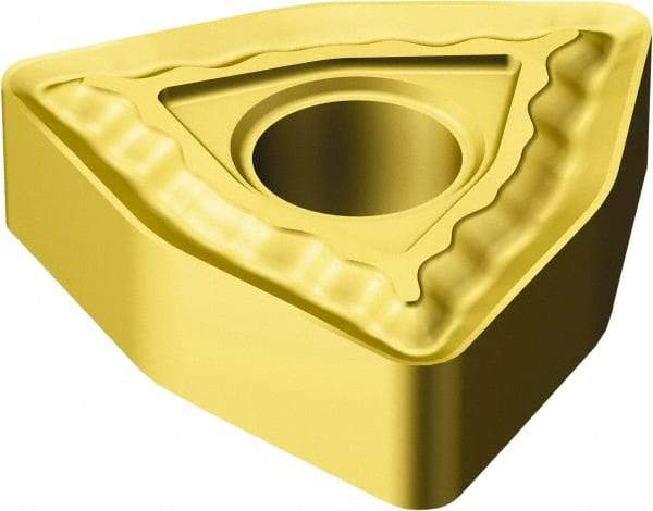 Sandvik Coromant - WNMG332 QM Grade 235 Carbide Turning Insert - 80° Trigon, 3/8" Inscr Circle, 3/16" Thick, 1/32" Corner Radius - Exact Tool & Supply