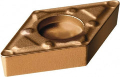 Sandvik Coromant - DCMX21.51 WF Grade 1115 Carbide Turning Insert - TiAlN/AlCr2O3 Finish, 55° Diamond, 1/4" Inscr Circle, 3/32" Thick, 1/64" Corner Radius - Exact Tool & Supply