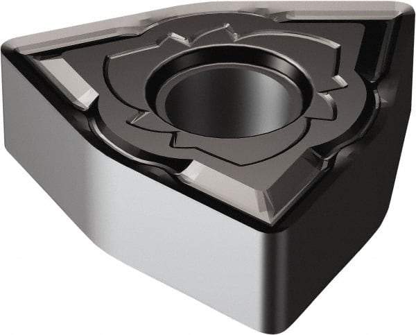 Sandvik Coromant - WNMG432 SM Grade 1105 Carbide Turning Insert - TiAlN Finish, 80° Trigon, 1/2" Inscr Circle, 3/16" Thick, 1/32" Corner Radius - Exact Tool & Supply