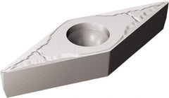 Sandvik Coromant - VBMT333 KM Grade H13A Carbide Turning Insert - Uncoated, 35° Diamond, 3/8" Inscr Circle, 3/16" Thick, 3/64" Corner Radius - Exact Tool & Supply