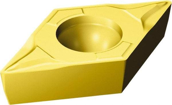 Sandvik Coromant - DCMT21.51 KF Grade 3005 Carbide Turning Insert - TiCN/Al2O3/TiN Finish, 55° Diamond, 1/4" Inscr Circle, 3/32" Thick, 1/64" Corner Radius - Exact Tool & Supply