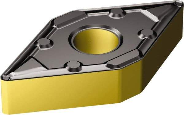 Sandvik Coromant - DNMX443 WF Grade 3225 Carbide Turning Insert - TiCN/AI2O3/TiN Finish, 55° Diamond, 1/2" Inscr Circle, 1/4" Thick, 3/64" Corner Radius - Exact Tool & Supply