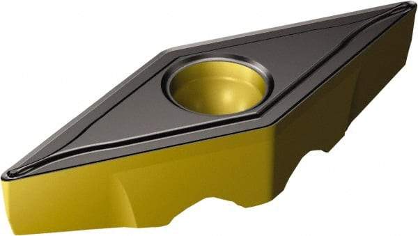 Sandvik Coromant - TRVB1308 F Grade 2220 Carbide Turning Insert - TiCN/AI2O3/TiN Finish, Diamond, 8mm Inscr Circle, 4.53mm Thick, 1/32" Corner Radius - Exact Tool & Supply