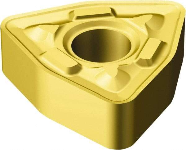 Sandvik Coromant - WNMG432 MR Grade 2015 Carbide Turning Insert - TiCN/Al2O3/TiN Finish, 80° Trigon, 1/2" Inscr Circle, 3/16" Thick, 1/32" Corner Radius - Exact Tool & Supply