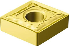 Sandvik Coromant - CNMG431 QM Grade 235 Carbide Turning Insert - TiCN/TiN Finish, 80° Diamond, 1/2" Inscr Circle, 3/16" Thick, 1/64" Corner Radius - Exact Tool & Supply
