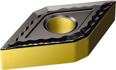 Sandvik Coromant - DNMG444 QM Grade 4305 Carbide Turning Insert - TiCN/AI2O3/TiN Finish, 55° Diamond, 1/2" Inscr Circle, 1/4" Thick, 1/16" Corner Radius - Exact Tool & Supply